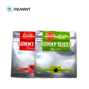 Gumies Kichik o'tlarni qadoqlash Cookie fayllari Mylar ZiPlock sumkasi maxsus chop etildi