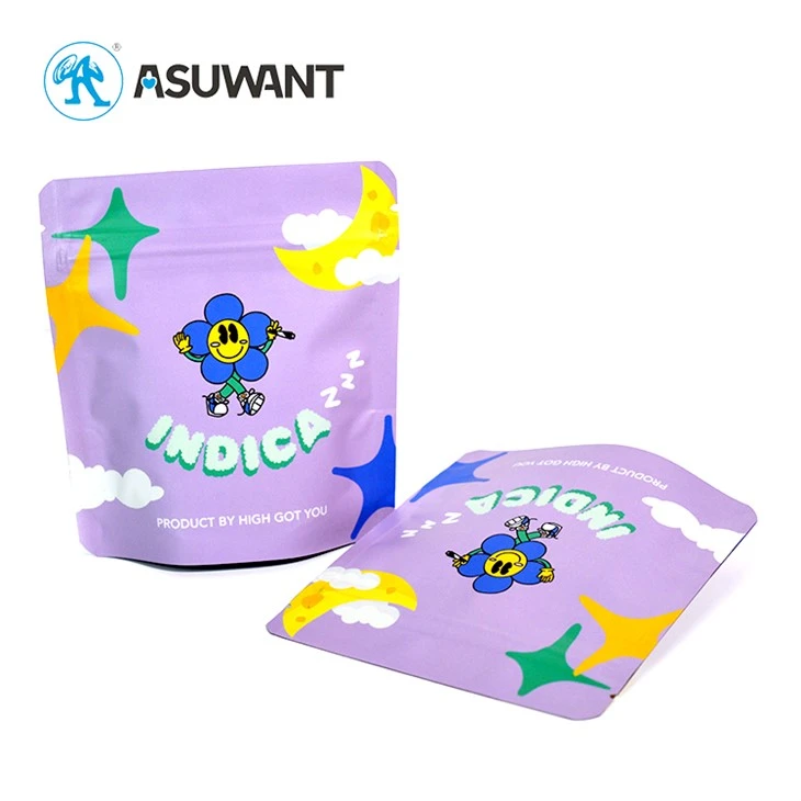 Custom Printed Smell Proof Mylar Marijuana Zipper Plastic Bag