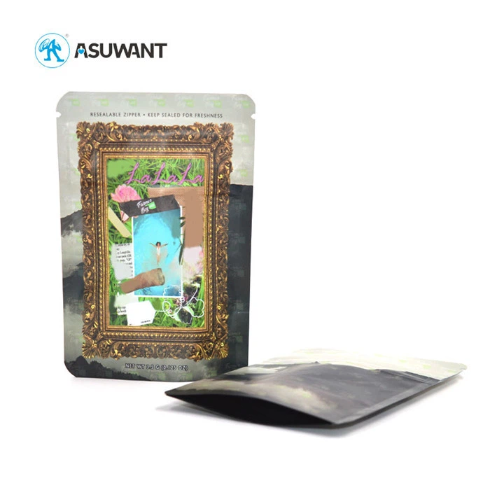 Top Zipper Marijuana Smell Proof Bags Stand Up Single Side Foil Energy Power Bag