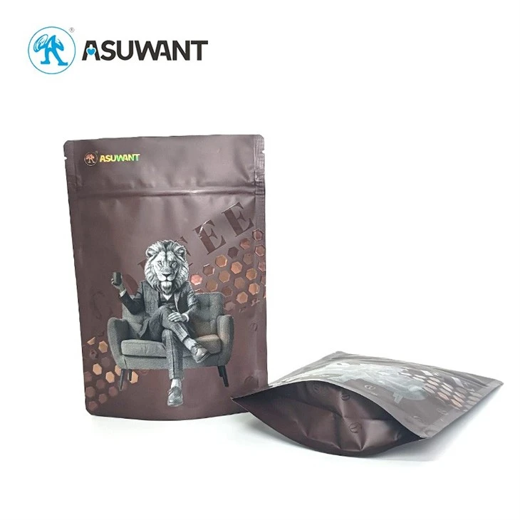 Custom Flexible Plastic Packaging Coffee Bags Digital Printing Service Spot Gloss Spot UV 3D Emboss Raised UV Coating high quality