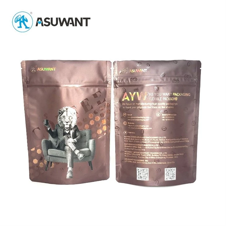 BRC Plastic Bag Custom Digital Print With Spot Gloss UV Varnish, 3D Raised Embossed UV Texture, Stand up Coffee Packaging Pouches manufacturers