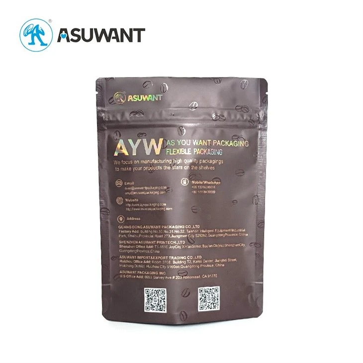 BRC Plastic Bag Custom Digital Print With Spot Gloss UV Varnish, 3D Raised Embossed UV Texture, Stand up Coffee Packaging Pouches suppliers