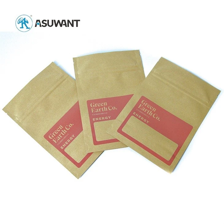 Zipper Stand Up Brown Kraft Paper Pouch high quality